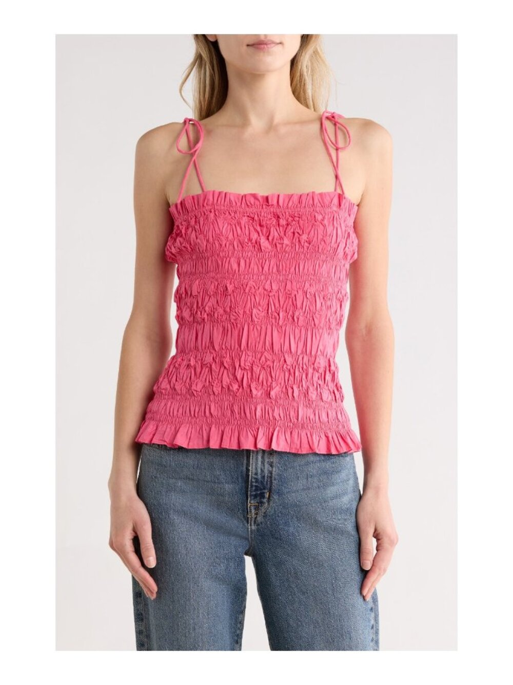 NWT ULLA JOHNSON Ayan Smocked Cotton Top Honeysuckle Size 10